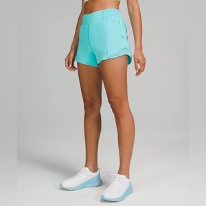 Hotty Hot High-Rise Lined Short 4" in Electric Turquoise